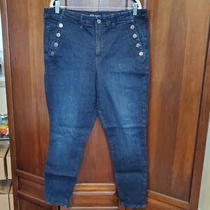 GAP High Rise Blue Ankle Cropped Jeans Nautical Style